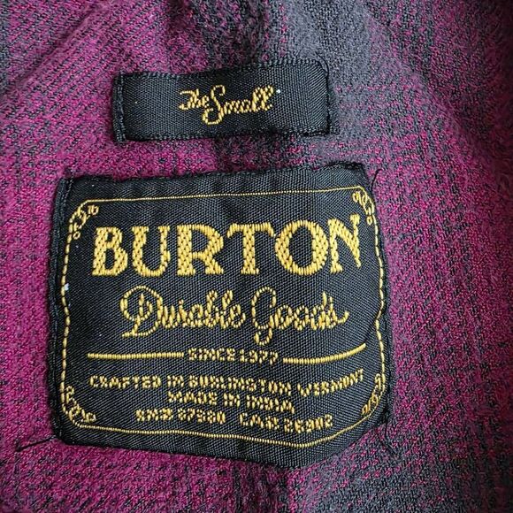 Burton Maroon & Black Plaid Size Small - Picture 4 of 5